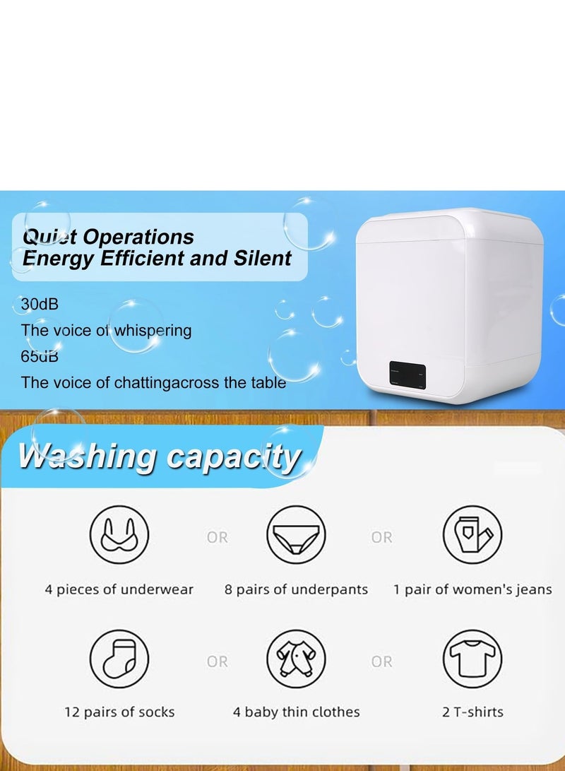 NIUB Portable Washing Machine, 12L Mini Laundry Washer for Baby Clothes, Underwear, Clothes, Socks, Washer Equipped Blue Light Sterilization, Touch Screen with Digital Timer, for Apartments, Dorms, Hotels, and Travel Use - Image 5
