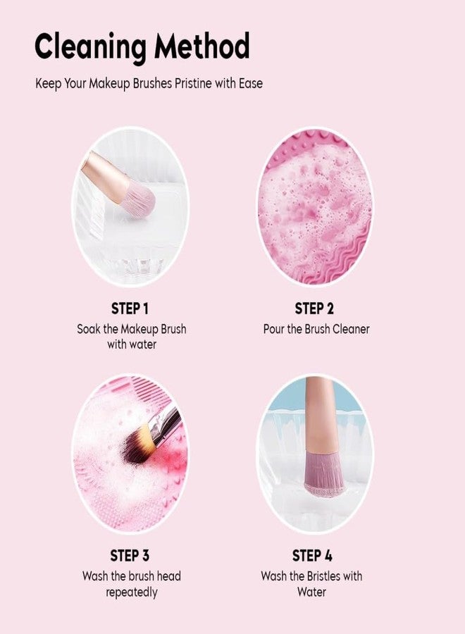 ODMART Silicone Makeup Brush Cleaning Mat, Makeup Brush Cleaner, Cosmetic Spa Brush Cleaning Mat Portable Washing Tool Scrubber with Suction Cup - Image 5
