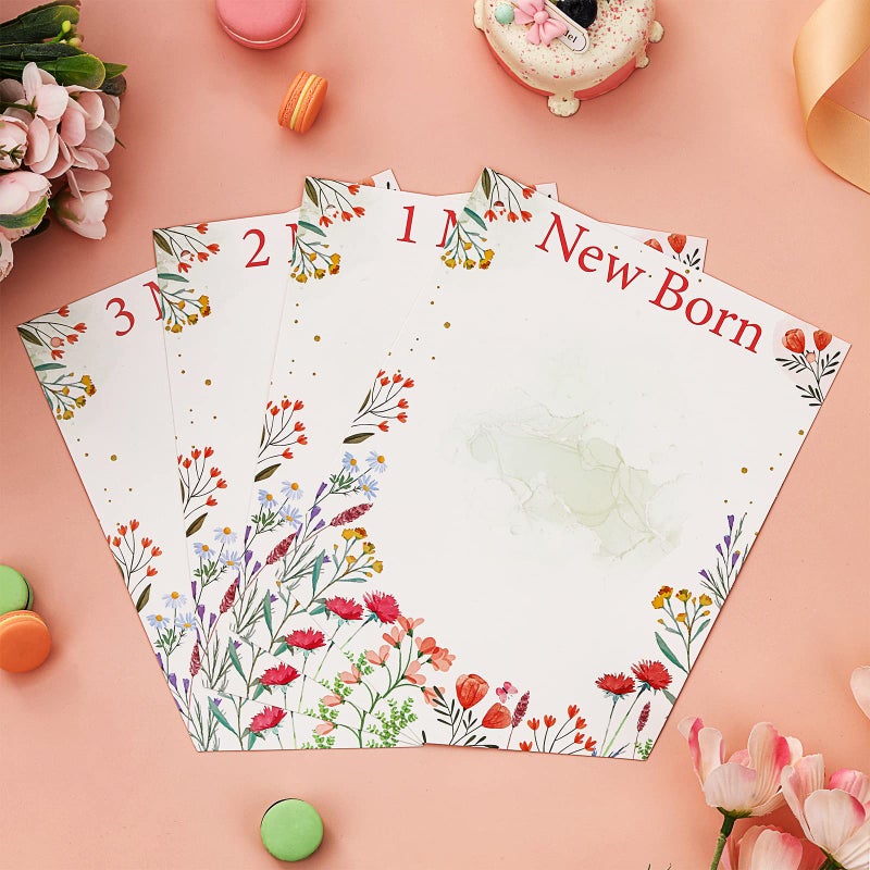 Fangleland Wildflower Theme 1st Birthday Photo Banner from Newborn to 12 Months for Girls, Growth Record Monthly Milestone Picture Banner First Birthday Party Decorations for 1 Year Old Girl - Image 4