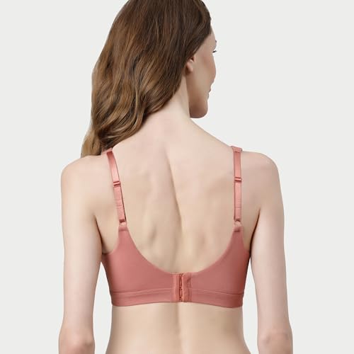 Enamor Innovations Cloudsoft Invisi Bonded Neck Women's Everyday Cotton Minimizer Bra - Padded, Wirefree, Full Coverage - A064 (Available in Plus Sizes) Rosette - Image 2