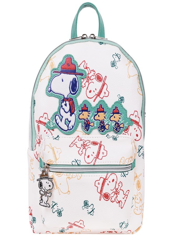 Peanuts Beagle Scout “Happy Trails Ahead” All-Over Print Mini Backpack, Featuring Snoopy and Woodstock, Daily Travel Backpack, Multicolor - Image 1