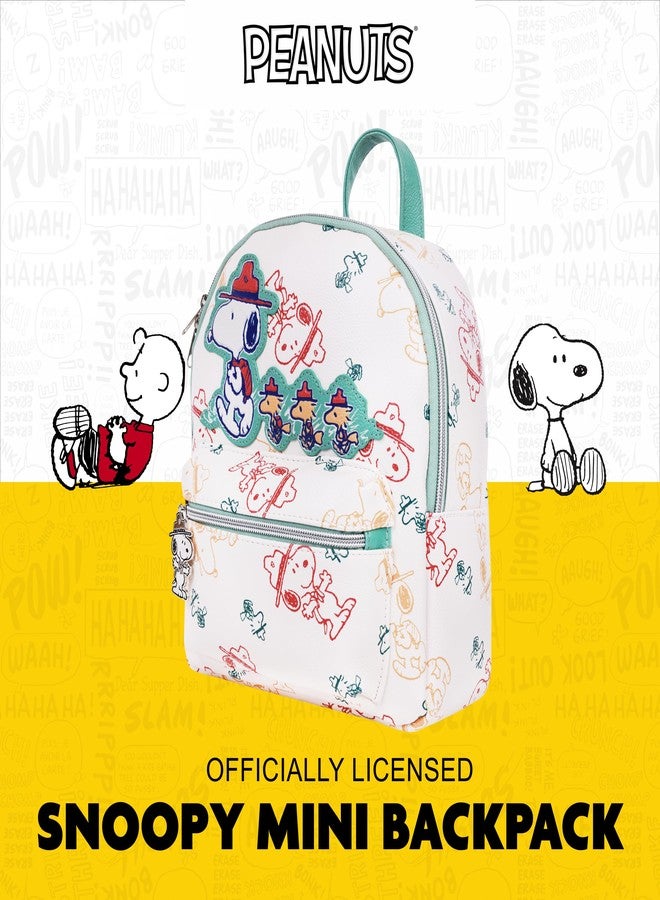 Peanuts Beagle Scout “Happy Trails Ahead” All-Over Print Mini Backpack, Featuring Snoopy and Woodstock, Daily Travel Backpack, Multicolor - Image 2