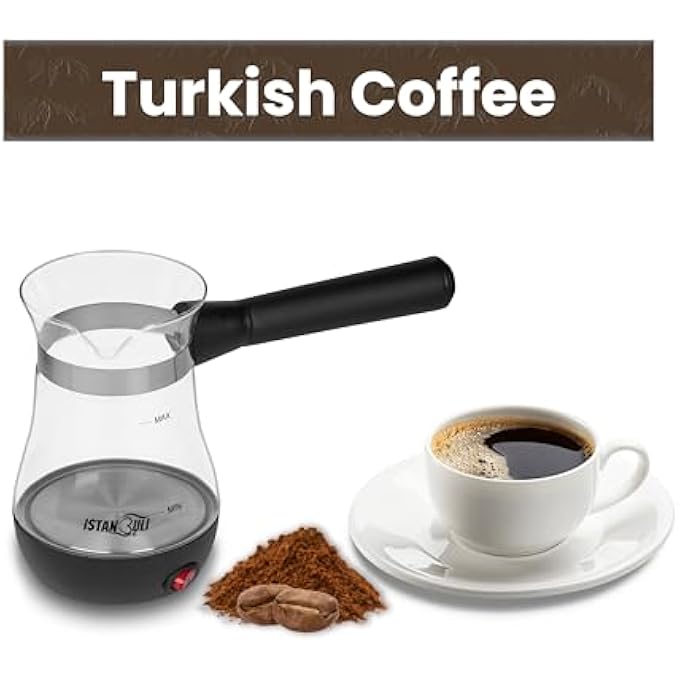 استنبولي  ماكينة صنع القهوة التركية الزجاجية بقاعدة من الفولاذ المقاوم للصدأ وقوة 800 واط - Image 3