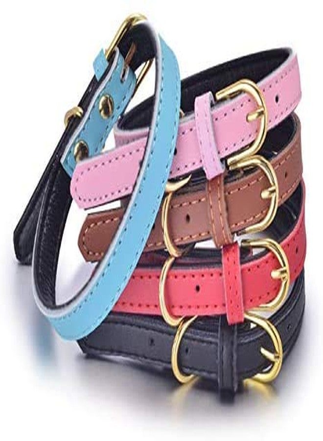 Alluring Pets Friends Fur Ever Basic Classic Padded Leather Pet Collars for Dog Puppy Small Medium Large Dogs (Small, Pink) - Image 1