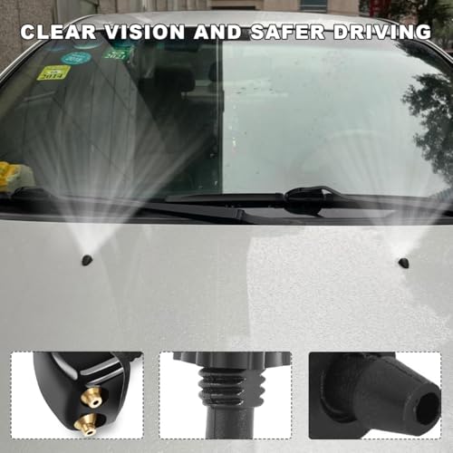 MUQIDA 2 PCS Front Windshield Washer Nozzles, Double-Hole Windscreen Washer Sprayer Straight Column Jet, Universal Front Windshield Wiper Nozzle Replacement Kit for Most Vehicles - Image 5