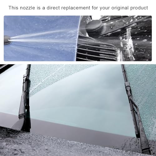 MUQIDA 2 PCS Front Windshield Washer Nozzles, Double-Hole Windscreen Washer Sprayer Straight Column Jet, Universal Front Windshield Wiper Nozzle Replacement Kit for Most Vehicles - Image 4