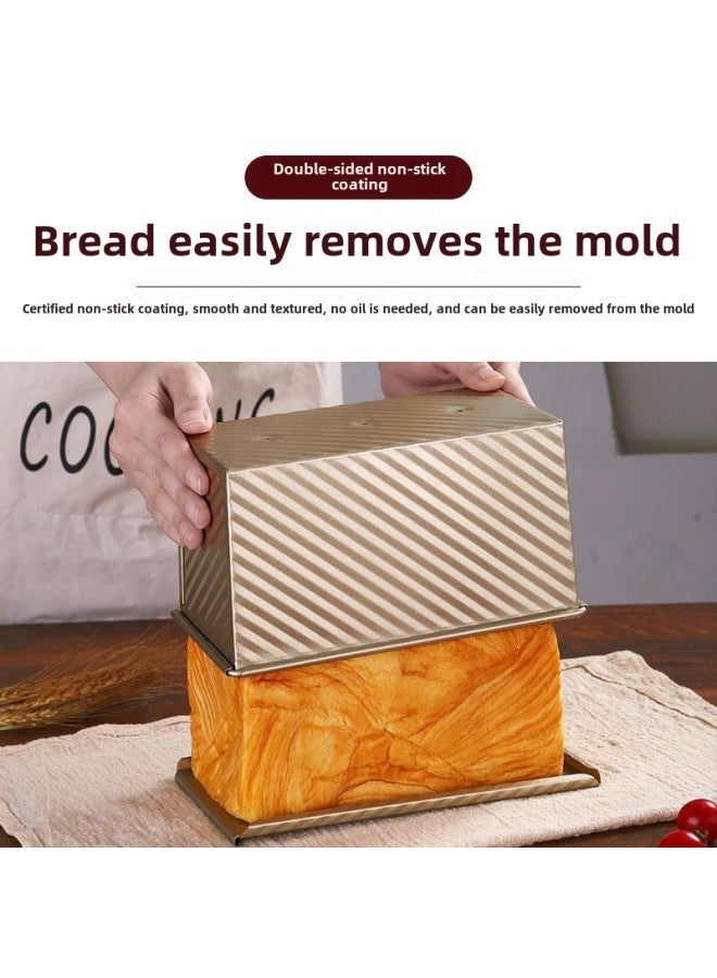 Toast Mold Household 45g Baking Baking Mold Baking Pan Oven Non-stick Mold Box Baking Bread Mold-Color:Extra Thick 449 Grams [special For Camel Peak Toast] + No Lid - Image 2