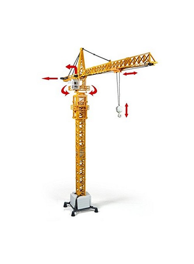 Tipmant Large Size Alloy Die-cast Model Toy Diecast Tower Slewing Crane Truck Vehicle Miniature Car 1:50 Gift for Kids Height 20 inch - Image 3