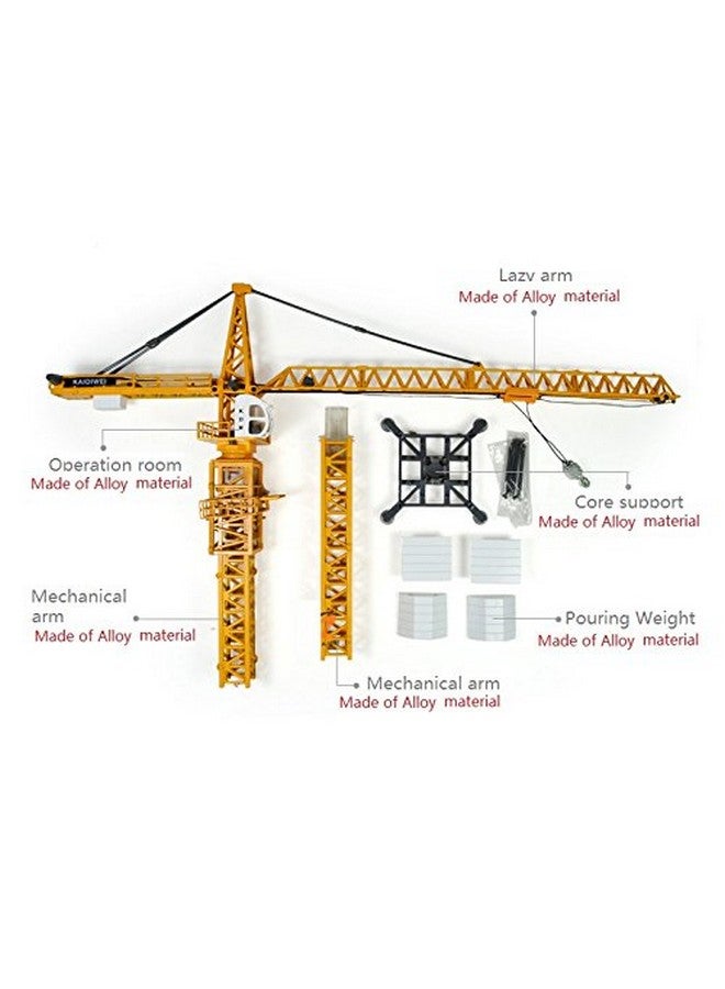 Tipmant Large Size Alloy Die-cast Model Toy Diecast Tower Slewing Crane Truck Vehicle Miniature Car 1:50 Gift for Kids Height 20 inch - Image 4
