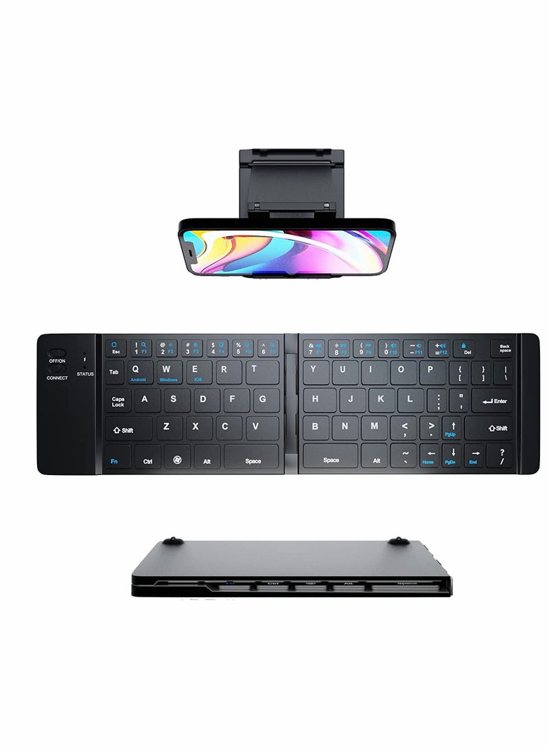 Compact Wireless Bluetooth Keyboard, Portable Folding Design for Easy Travel - Image 1