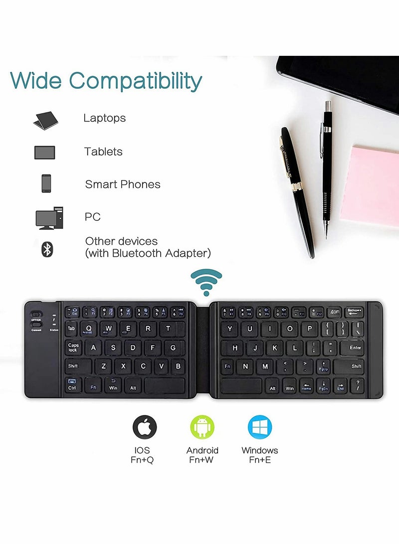 Compact Wireless Bluetooth Keyboard, Portable Folding Design for Easy Travel - Image 2