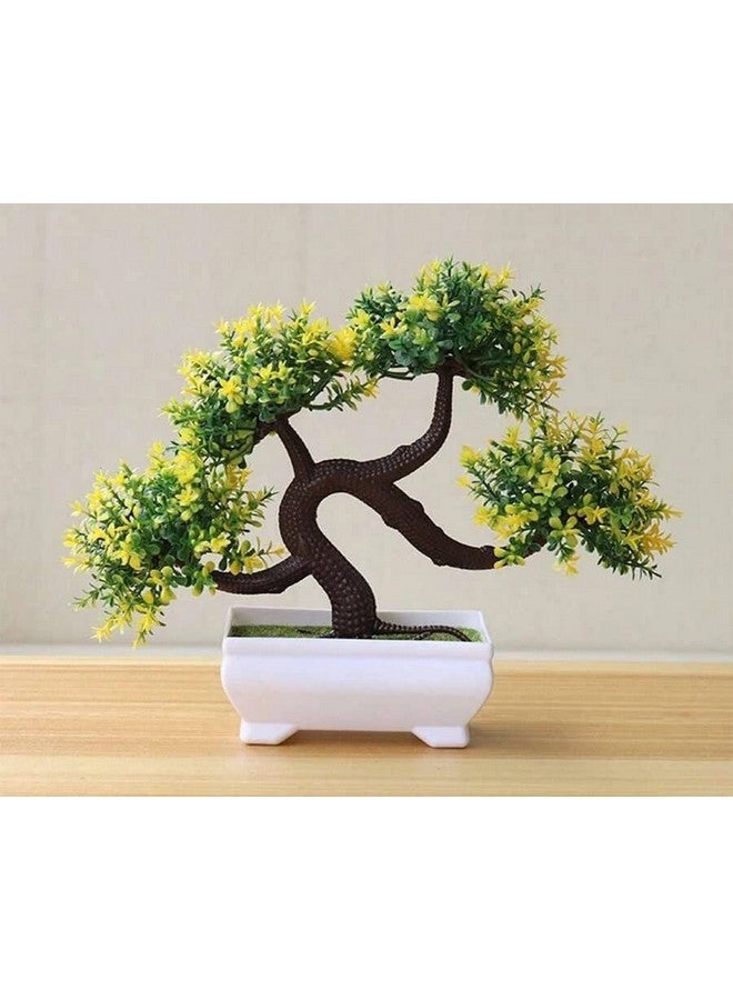 SATYAM KRAFT 1 Pc Artificial Bonsai Flower Tree with Designer Pot for Christmas,Home Decor,Artificial Plant Bonsai Fake Tree, Valentine, Living Room Table Plants and Craft Items(Pack of 1) - Image 1