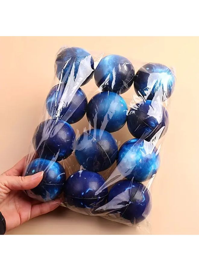 12pcs Cosmic Sky Sponge Balls 6 3cm Planet Toys For Kids Space Party Gifts - Image 1