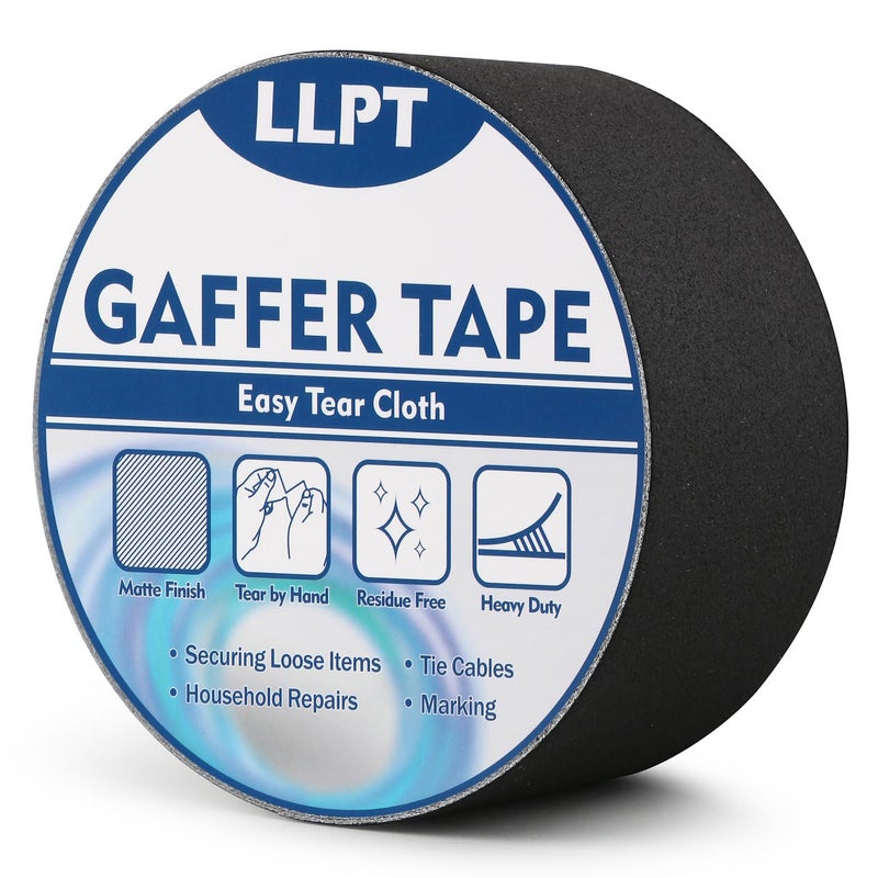 LLPT Matte Black Masking Tape, 2" x 16.5 Yards, Non-Reflective, Easy to Rip, Residue Free, Durable Adhesive Tape for Wire Photography (PGT515P1BK) - Image 1