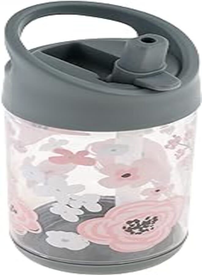 Stephen Joseph Kids Flip Top Bottle, Charcoal Flower
