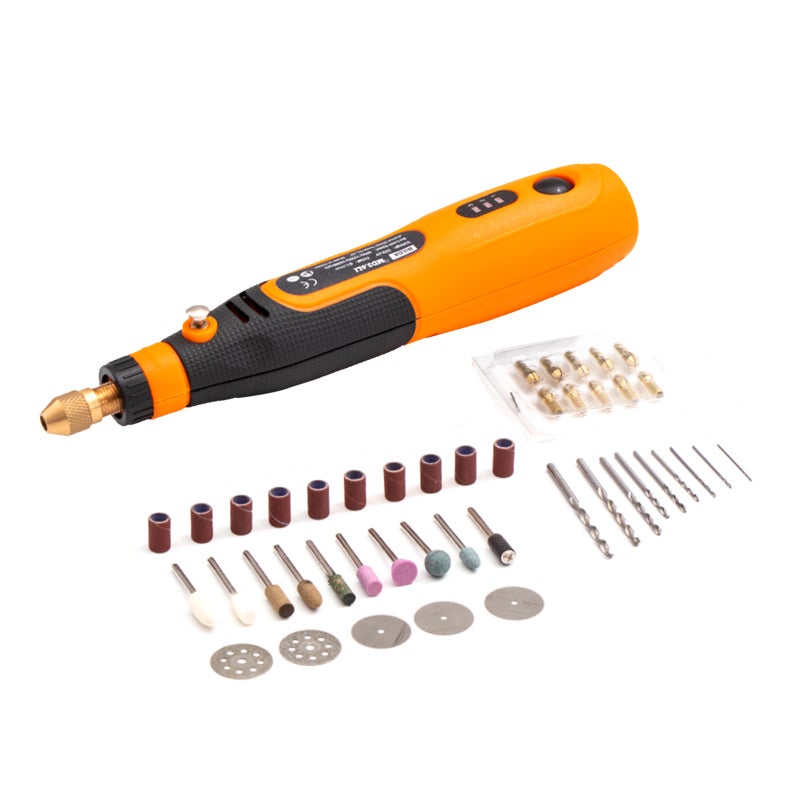 Electric Grinder Set 46pcs Accessory Kit Cordless Rotary Power Tool - 3-Speed 5000~15000R/min Rechargeable Grinding Pen for Precision Grinding Drilling Carving on Wood Jade Stone - Image 1