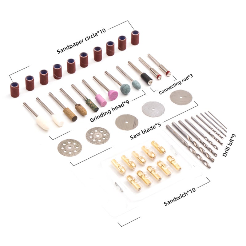 Electric Grinder Set 46pcs Accessory Kit Cordless Rotary Power Tool - 3-Speed 5000~15000R/min Rechargeable Grinding Pen for Precision Grinding Drilling Carving on Wood Jade Stone - Image 2