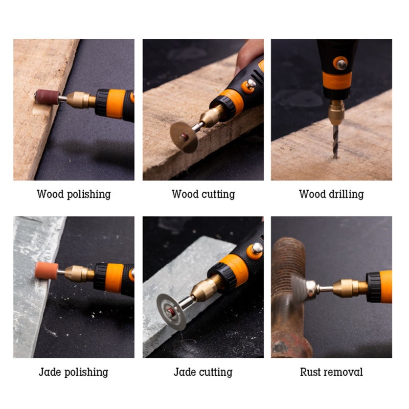 Electric Grinder Set 46pcs Accessory Kit Cordless Rotary Power Tool - 3-Speed 5000~15000R/min Rechargeable Grinding Pen for Precision Grinding Drilling Carving on Wood Jade Stone - Image 3