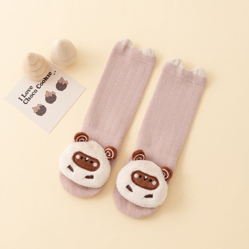 Baby Warm Class A Cotton Baby Non-Slip Knee Long Tube Cartoon Floor Socks 6 - Image 1