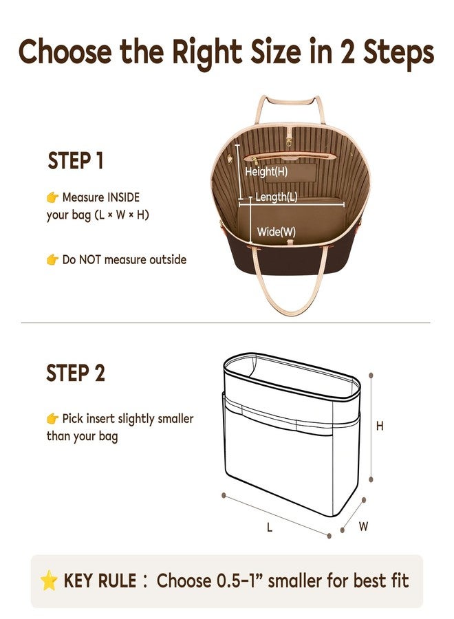 GIVLEFLY Tote Organizer Insert with Multiple Pockets zipper purse dividers with Handle(32,Dark Grey) Lightweight Purse Liner with Cup Holder Fit for Longchamp Large Medium Size and Neverful and More - Image 3
