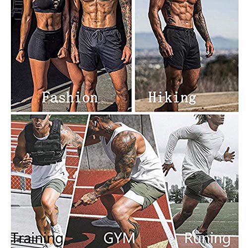 Ultra Dry Men's 2-in-1 Running Shorts Workout Training Short with Inner Compression Short and Zip Pocket Black Medium - Image 4