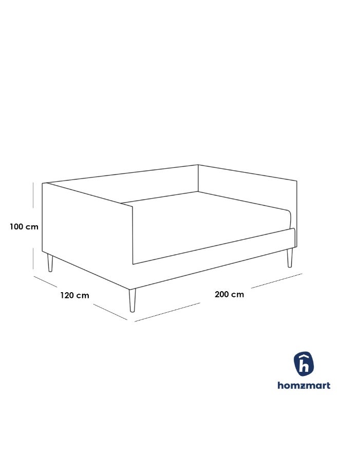 Homzmart Swedish Wood and Velvet Sofa Bed 200×100×120 cm - Grey  - Image 2