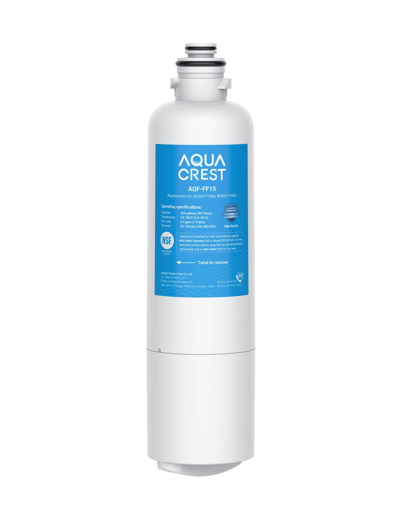 فلتر مياه الثلاجة AQUA CREST 11032531 بديل لفلتر Bosch UltraClarity Pro BORPLFTR50 12033030 متوافق مع 11025825 12028325 BORPLFTR55 REPLFTR50 B36CT80SNS WFC100MF 1 فلتر
