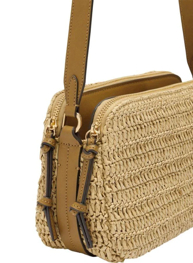 PARFOIS Crossbody Bag With Straw Effect