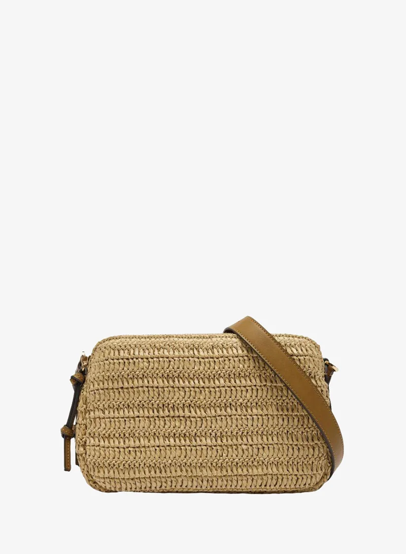 PARFOIS Crossbody Bag With Straw Effect