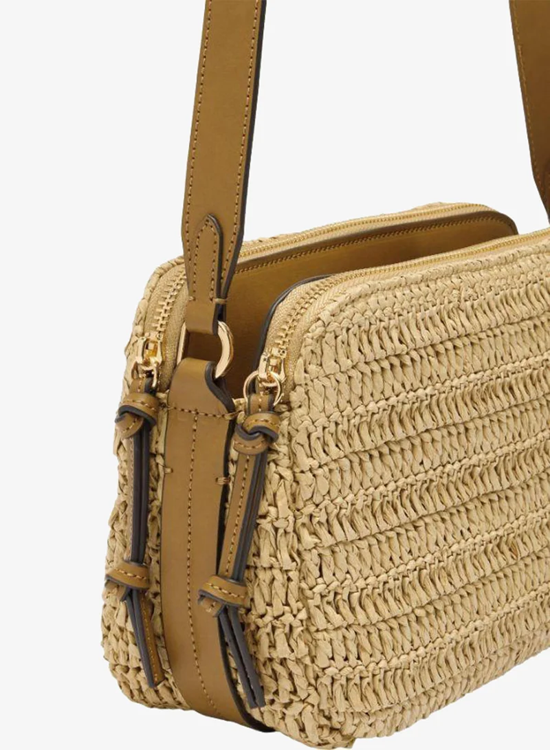 PARFOIS Crossbody Bag With Straw Effect