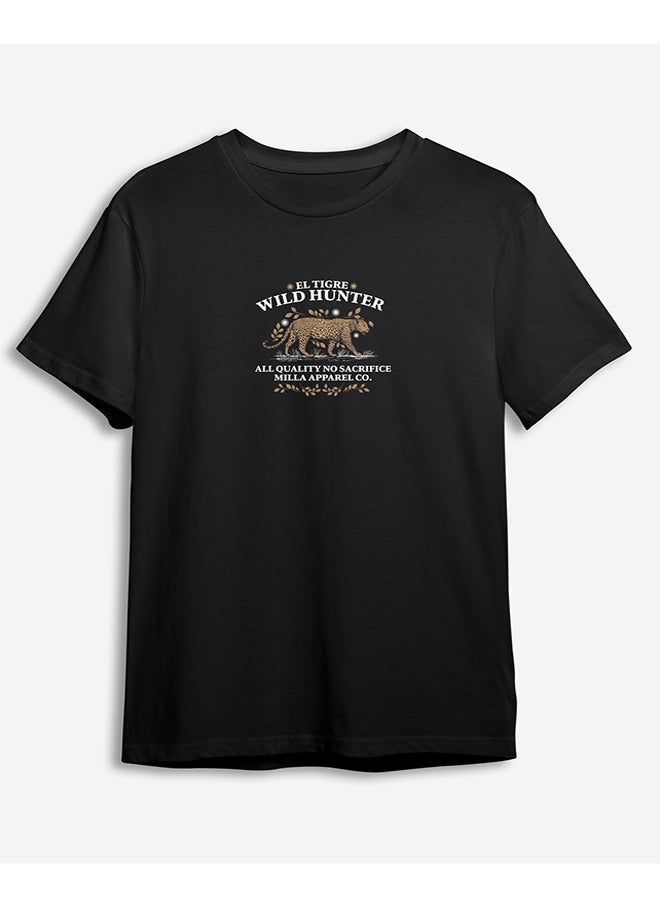 trendyol Black Tiger Printed Regular/Normal Cut T-shirt TMNSS24TS00237 - Image 1