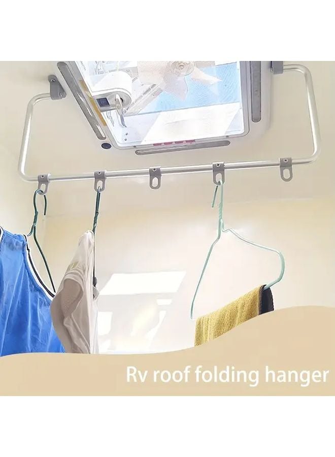 Foldable Hidden Ceiling Drying Rack 25 9in X 7 8in Aluminum Alloy For RV Bathroom - Image 2
