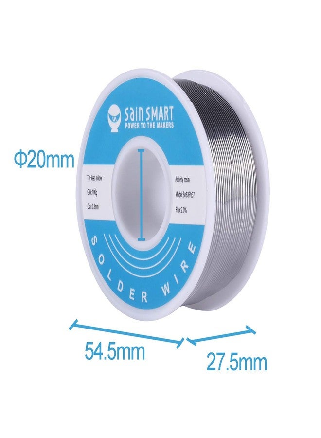 SainSmart 0.8mm Solder Wire 63/37 Tin/Lead Sn63Pb37 with Flux Rosin Core for Electrical Soldering (100g /0.22lbs) - Image 3