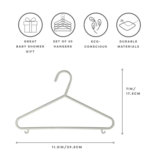 3 Sprouts Wheat Straw Plastic Hangers 30Pack EcoConscious Toddler Hangers for Child Baby Clothes Coats Kid Closet Hanger Ideal for Small Girls Boys Children Speckled Green - Image 3