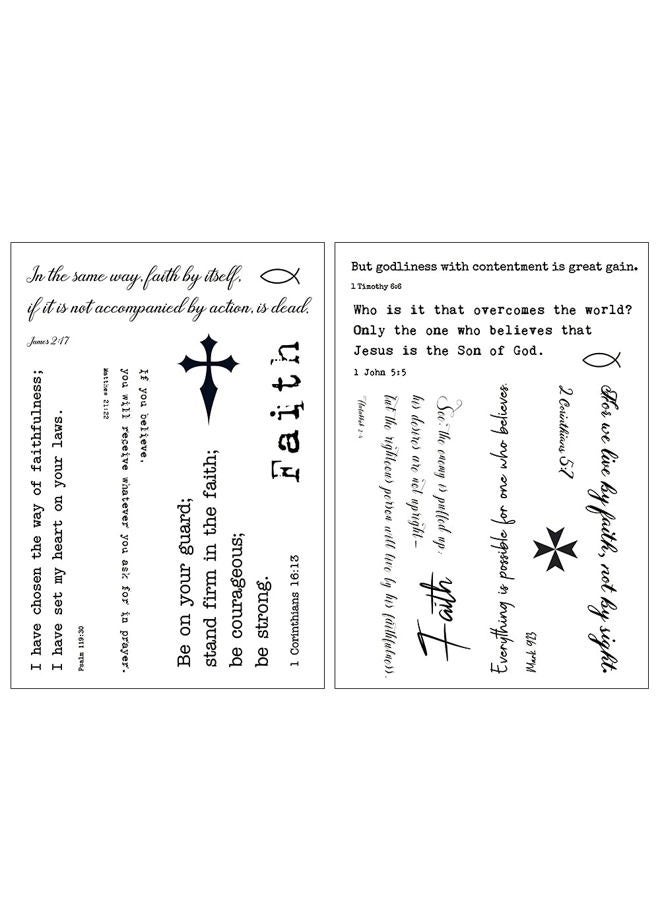Everjoy 15 Designs Inspirational Christian Quotes Bible Verses Temporary Tattoos About Faith - 2 Sheets Powerful Scripts for Women and Men - Image 3