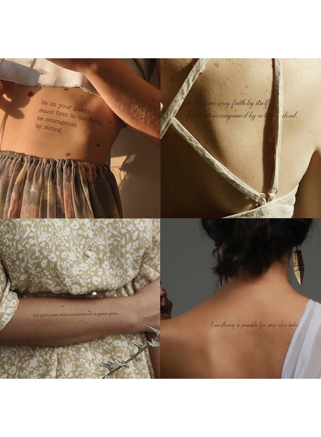 Everjoy 15 Designs Inspirational Christian Quotes Bible Verses Temporary Tattoos About Faith - 2 Sheets Powerful Scripts for Women and Men - Image 2