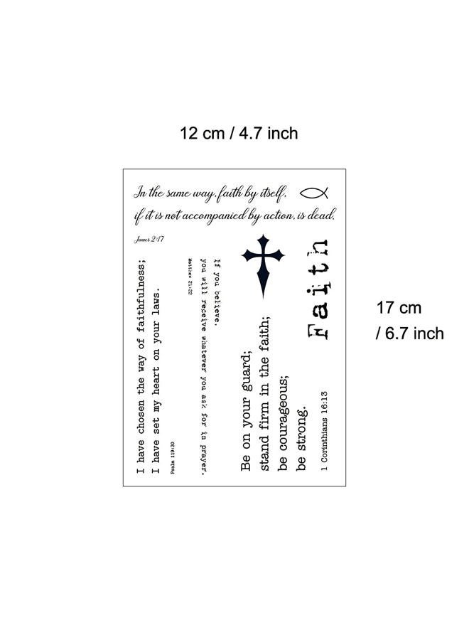 Everjoy 15 Designs Inspirational Christian Quotes Bible Verses Temporary Tattoos About Faith - 2 Sheets Powerful Scripts for Women and Men - Image 4