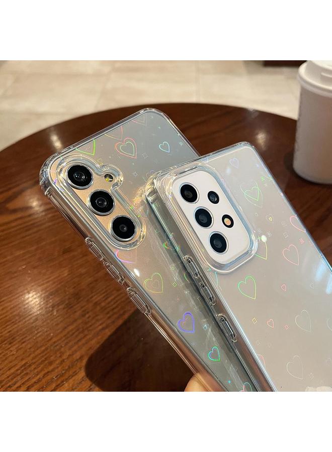S-TOP Case For Samsung Galaxy S23 5G Laser Heart Clear TPU Shockproof Phone Case - Image 4