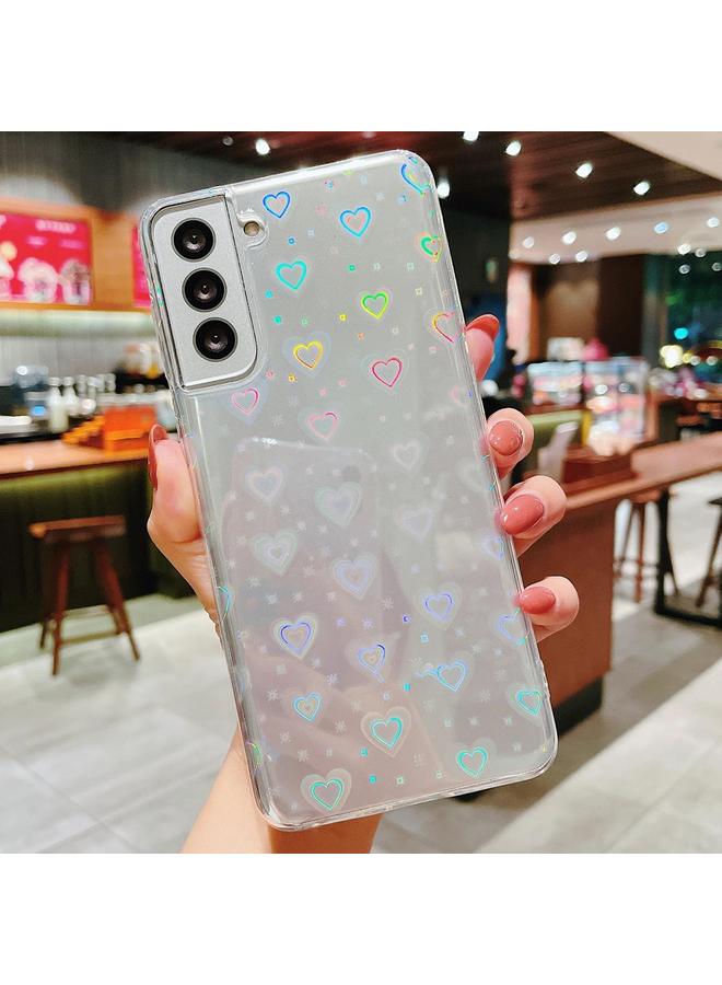 S-TOP Case For Samsung Galaxy S23 5G Laser Heart Clear TPU Shockproof Phone Case - Image 1