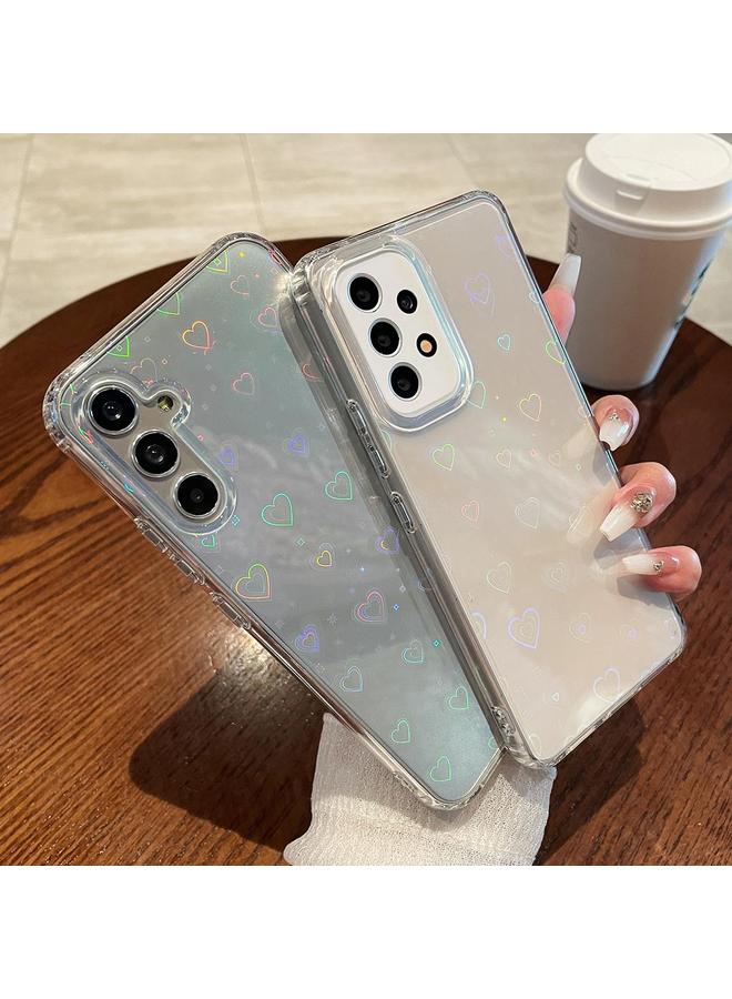 S-TOP Case For Samsung Galaxy S23 5G Laser Heart Clear TPU Shockproof Phone Case - Image 2