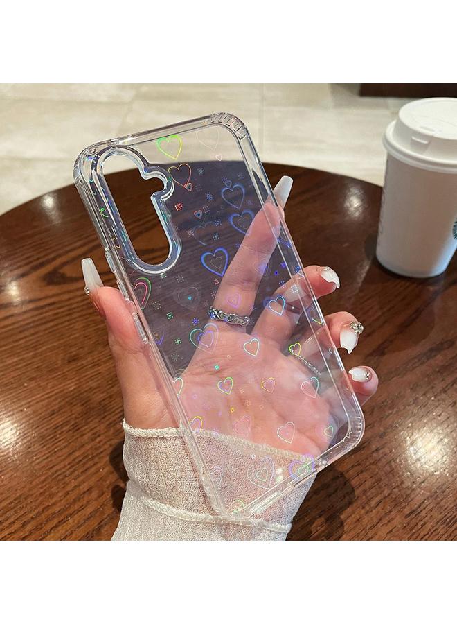 S-TOP Case For Samsung Galaxy S23 5G Laser Heart Clear TPU Shockproof Phone Case - Image 3