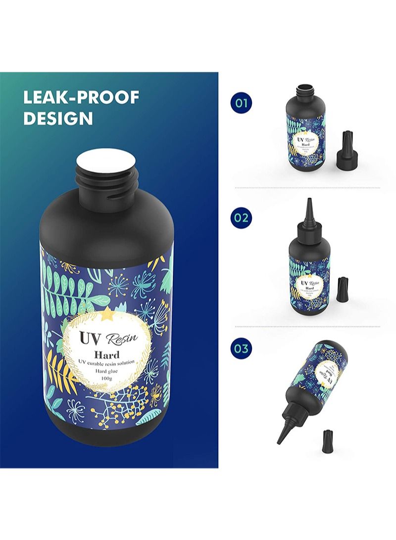 Aikanbo UV Resin，100g Crystal Clear Hard Cure UV Curing Epoxy Resin For DIY Jewelry Making，Home Decor, Clear Solar Curing Sun Active Resin For Resin Molding，Casting And Coating (100g) - Image 5