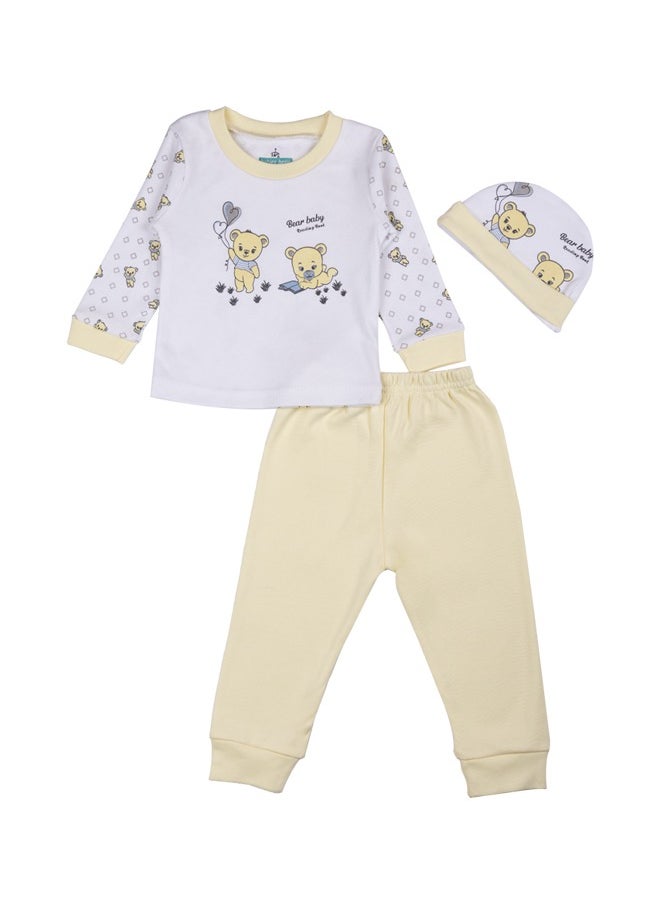 Babies Basic 7 Piece Unisex 100% Cotton Gift Set Include Bib, Pyjama, Mitten, Cap, Romper, Top And Bottom Set  - Image 2