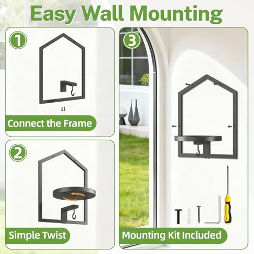 iDavosic.ly Wall Plant Picture Frame Holder Set of 2 for Indoor, Metal Stand with Hanging Hooks, Floating Flower Display Home Decor, Space Saving & Easy to Assemble (Pots/Chains/Plants Not Included) - Image 5