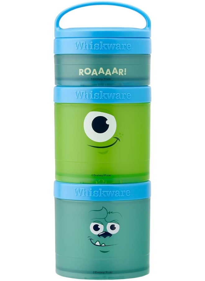 Whiskware Whiskware Containers for Toddlers and Kids 3 Stackable Snack Cups for School and Travel, 1/3 cup+1 cup+1 cup, Monsters  - Image 1