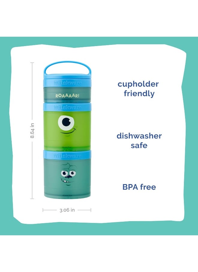 Whiskware Whiskware Containers for Toddlers and Kids 3 Stackable Snack Cups for School and Travel, 1/3 cup+1 cup+1 cup, Monsters  - Image 2