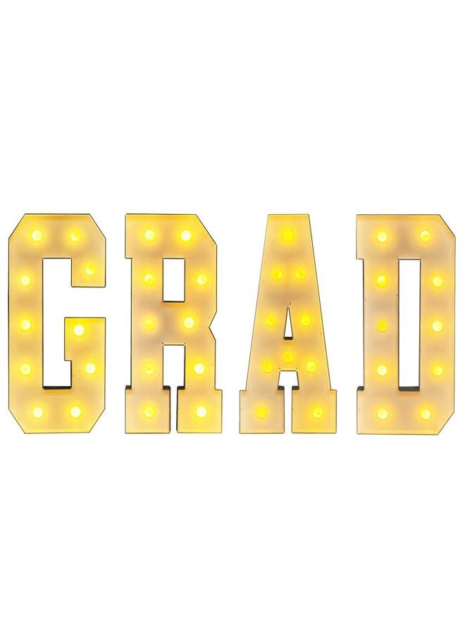 LANGXUN 3ft White Grad Letters Kit, Large LED Marquee Light Up Letters for Graduation Party Decorations 2025, Class of 2025 School Grad Party Supplies Indoor/Outdoor Home Door Décor - Image 2