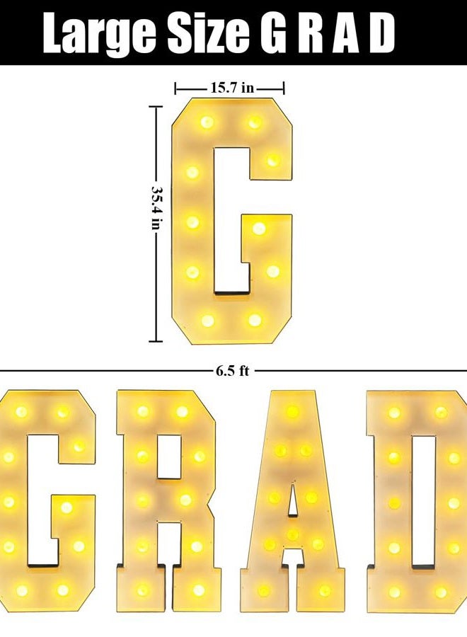 LANGXUN 3ft White Grad Letters Kit, Large LED Marquee Light Up Letters for Graduation Party Decorations 2025, Class of 2025 School Grad Party Supplies Indoor/Outdoor Home Door Décor - Image 3