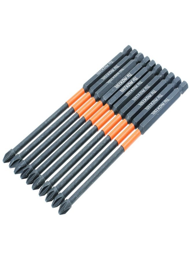 AUTOTOOLHOME 10PCS Phillips Impact Driver Bits - High Torque, Magnetic, 6 Inch Long, PH2, TS2 Steel, 1/4 Hex Shank - Image 2