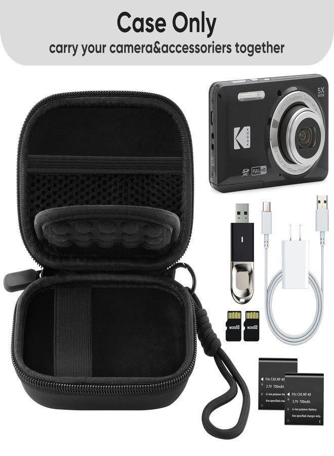 TYSORETY Camera Case for Digital Camera CAMKORY DC403 FHD 1080P/ KODAK PIXPRO FZ55/ FZ45, Small Travel Compact Camera Holder with Mesh Pocket for Accessories SD Card (Black) - Image 3
